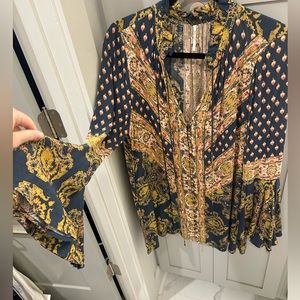 Free People - Flared Long-Sleeve Mini Dress